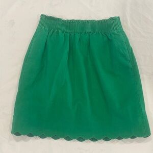 J. Crew Vibrant Green Skirt with Scalloped Hem